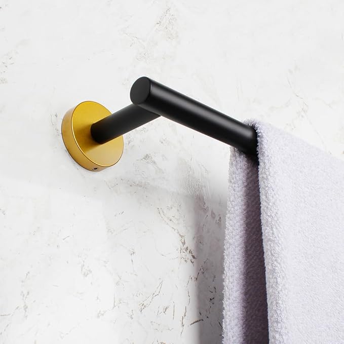 24-Inch Bath Hand Towel Bar SUS 304 Stainless Steel Towel Rack Holder for Bathroom Wall Mount Black & Gold
