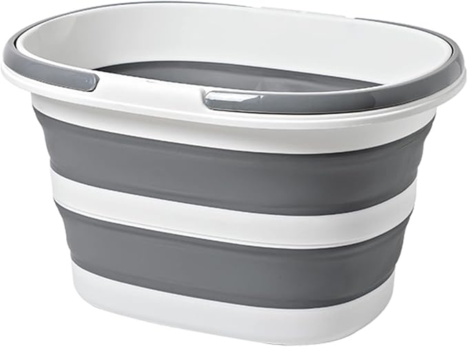 Large Collapsible Bucket 4.2 Gallon (16L) for House Cleaning, Camping, and More - Space Saving, Multiuse Water Bucket for Cleaning Mop - Lightweight and Portable (Grey-1)-NeatNest