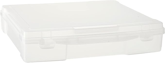 12” x 12” Plastic Scrapbook Storage Case by Simply Tidy- Portable Case for Documents, Papers, Sewing, Crafts - 1 Pack