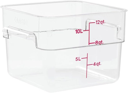 Cambro 12SFSCW135 Camwear Polycarbonate Square Food Storage container, 12 Quart-NeatNest