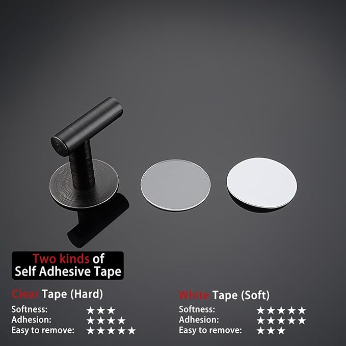JQK Self Adhesive Towel Hook Bronze, No Drill Stick on Coat Robe Clothes Wall Hook for Bathroom Kitchen Garage 4 Pack, 304 Stainless Steel Oil Rubbed Bronze, ATH110-ORB-P4