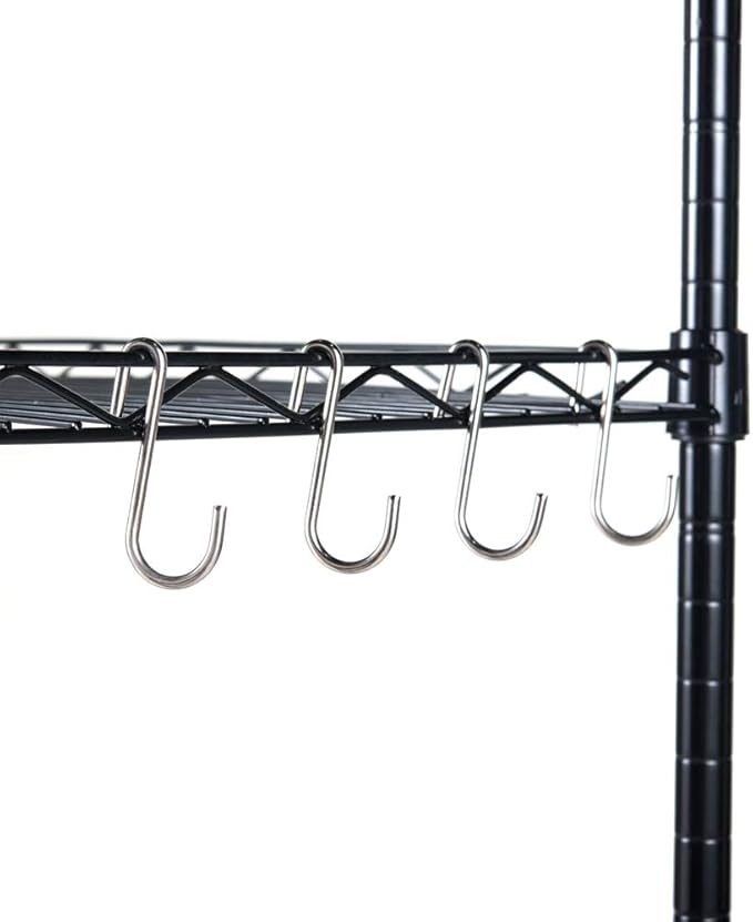 5 Tier Narrow Wire Shelving Unit, Adjustable Metal Shelf, Storage Shelves for Small Spaces, Bathroom, Kitchen, Pantry, 13" D x 24" W x 59" H, 200 LBS Capacity, Black