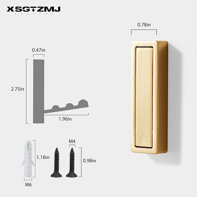 2Pcs Folding Coat Hooks, Heavy Duty Foldable Hook Made of Zinc Alloy, Foldable Gold Wall Hooks for Bathroom, Entryway, Closet, Pool and Kitchen are Coat, Key Backpack, Storage Solutions (Gold)-NeatNest