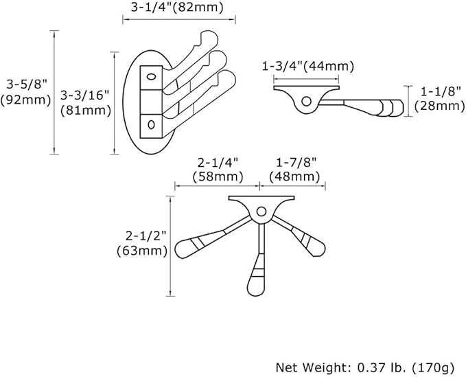 Angle Simple Bathroom Towel Hook, Metal Foldable Swivel Hook, Robe Coat Hanger for Wall, Brushed Nickel