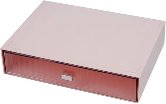 Desk Drawer Organizer, Stackable Plastic Storage Drawer, Red, 1 Compartment-NeatNest