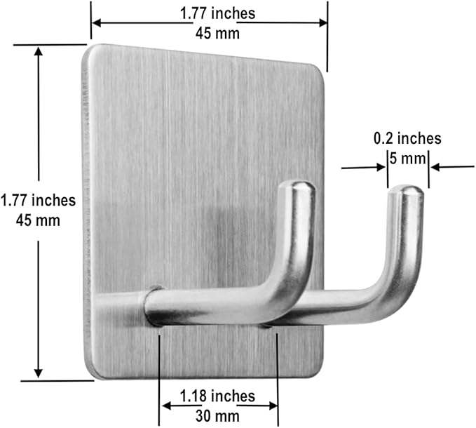 Adhesive Hooks, Razor Holder for Shower, Stick Bathroom Wall Towel Hooks, Stainless Steel Door Hangers for Coat Loofah Robes, Self Adhesive Room Organizer