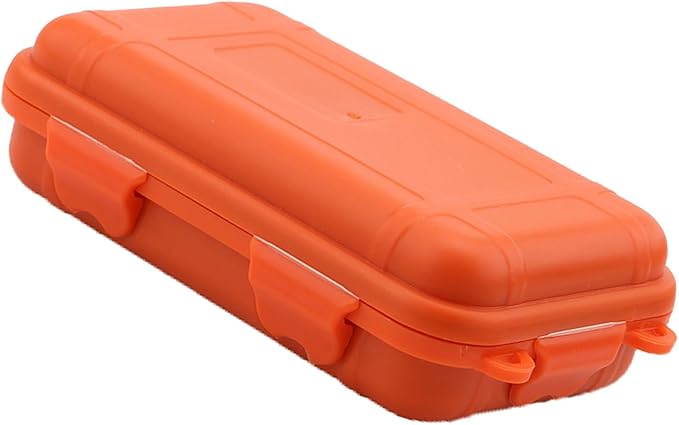 FILFEEL Outdoor Plastic Shockproof Box Airtight Survival Case Container Storage Carry Box Small (L-Orange)-NeatNest