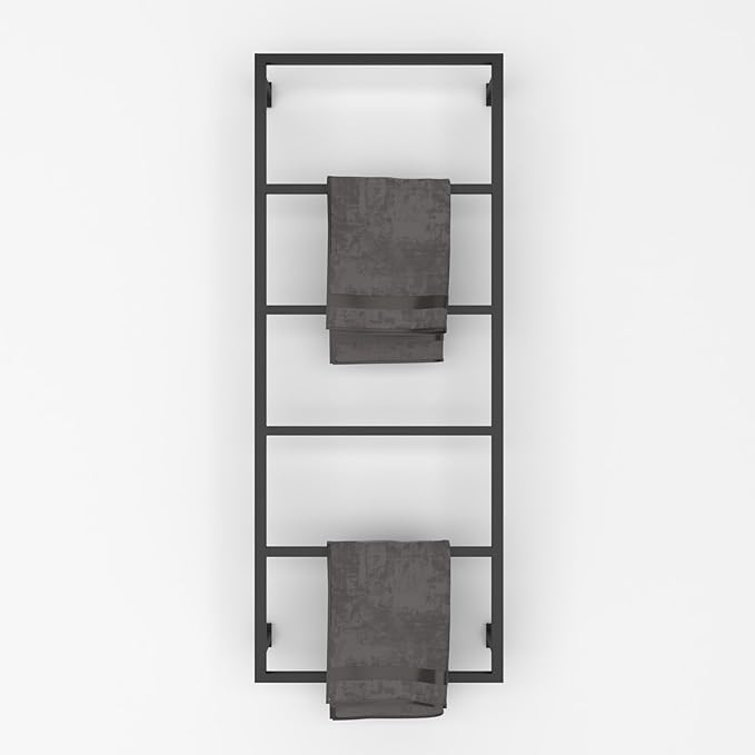 Elegant Wall Mounted 6 Tier Towel Holder, Rust-Resistant, Space-Saving Towel Rack for Effortless Drying, Perfect for Modern Farmhouse Bathroom, Kitchen Decor (44"(H) x 18"(W) x 3"(D))