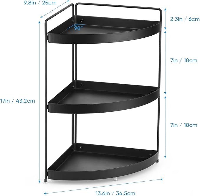 Corner Shelf 3 Tier Bathroom Countertop Organizer ,Kitchen Bathroom Countertop Perfume Trays for Dresser Cosmetic Makeup Organization Standing Shelves Space Saving Holder-NeatNest