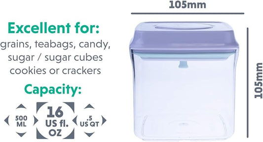 BopTop (1pc - 500ml) Airtight Food Storage Container – Mechanical Silicone Seal Canister - BPA-Free - 0.5Qt-NeatNest