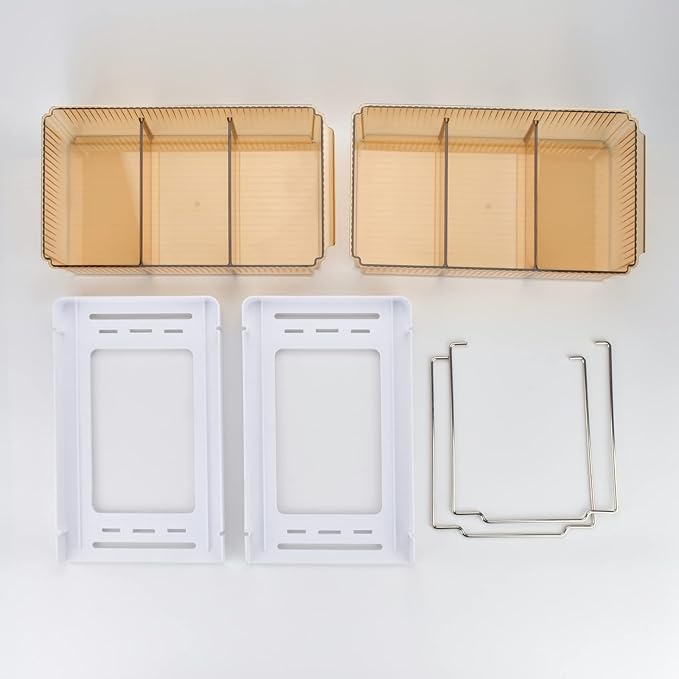 Bathroom Kitchen Storage Organizer 2 Tier Under the Sink Organizer Baskets Vanity Countertop Container Cabinet Drawers Bins Pull-Out Organization with Sliding Drawers for Cabinet, Pantry and Desktop-NeatNest