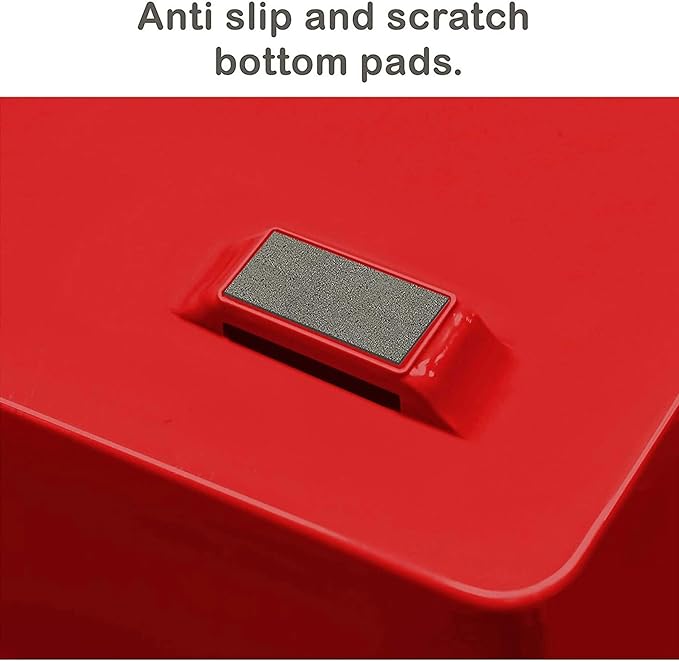 Acrimet Facility 4 Tier Letter Tray, Side Load, Letter Size/A4, Desktop File Organizer, Plastic (Solid Red)-NeatNest
