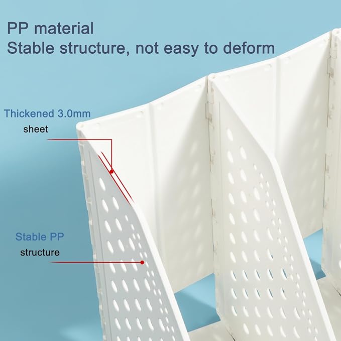 deli Collapsible Magazine File Holder 4 Vertical Compartment Binder Holder for Desk Organizer Adjustable Sturdy Binder Storage Organizer for Office School Home(White)-NeatNest