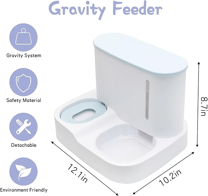 Kathson 2 in 1 Auto Cat Feeder and Waterer, Gravity Pet Feeder for Dry Food, Indoor/Outdoor Cats (Green)-NeatNest