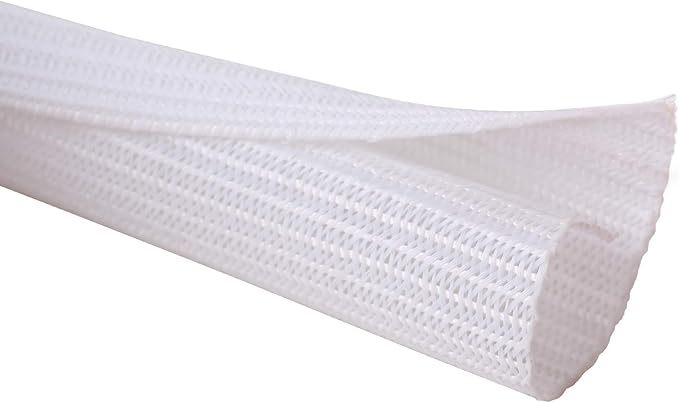 Alex Tech 10ft - 3/4 inch Cord Protector Wire Loom Tubing Cable Sleeve Split Sleeving for USB Cable Power Cord Audio Video Cable - Protect Cat from Chewing Cords - White