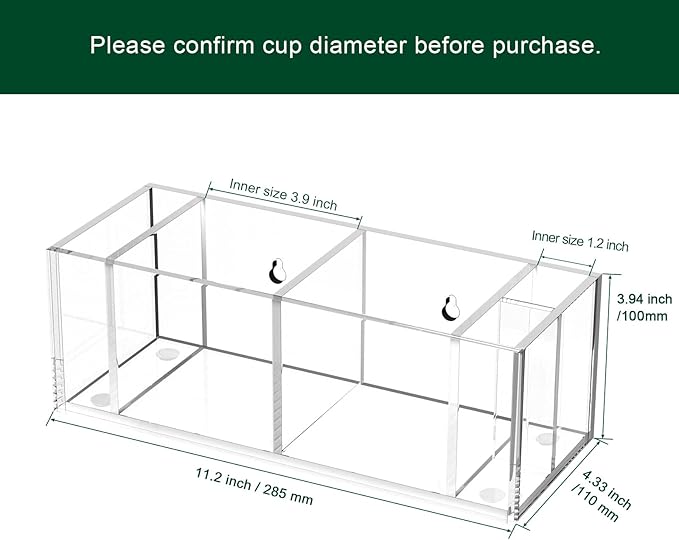 Double Cup Holder with Marker Slot, Party Cup Dispenser Acrylic Cup Organizer Mark Your Cup and Drink Up Caddy Modern Bar Counter Decor, Clear-NeatNest