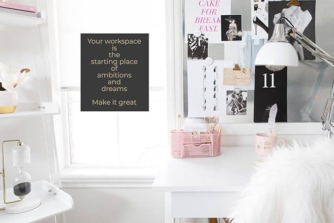 BLU MONACO Pink Desk Organizer – Strong Metal Construction, Office Supply Storage for Home or Office, Light Pink Desk Accessories-NeatNest