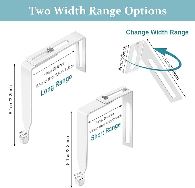 5 Pcs Adjustable Over The Door Hooks, Premium Metal Hooks for Hanging, Door Coat Hangers, Cubicle Hook Fit 1 3/8" to 3 1/2" Longer Panels Heavy Duty Towel Hooks for Coat, Towels, Wreath,White