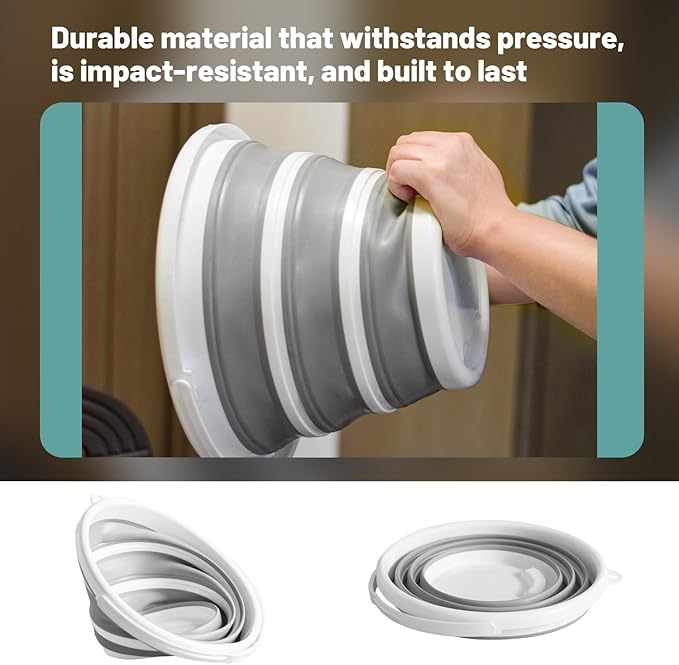 Collapsible Water Bucket (10L / 2.6 Gal) – Portable, Easy to Carry & Store, Ideal for Car Wash, Cleaning, Camping, Fishing and Outdoor Activities with Collapsible Handle Design-NeatNest