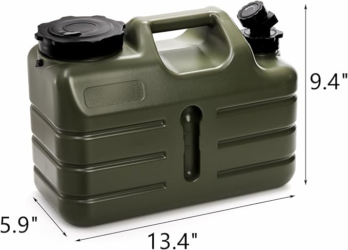 Dicunoy Water Container with Spigot, 3 Gallon Camping Water Storage Container, BPA Free Portable Thick Water Dispenser Tank Jug for Vehicle, Car, Outdoor, Hiking, Emergency, Hurricane Supplies-NeatNest