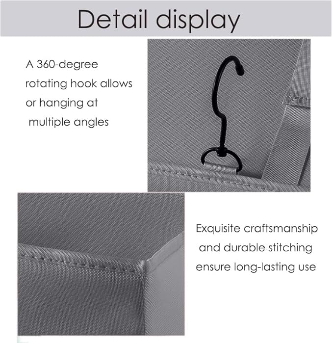 Bedside Caddy Bedside Storage Organizer,Bed Caddy With Thickened Material Suitable for Homes, Dormitories, Hospitals, Cribs, RVs,Great for Magazines,Books,Remote, Phone (Grey)-NeatNest