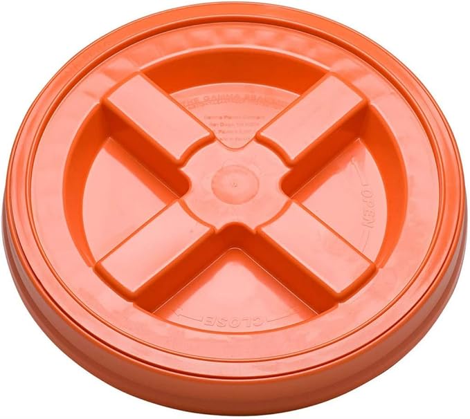 House Naturals Green 5 Gal Bucket with Gamma Orange Screw Lid - Food Grade BPA Free Pail
