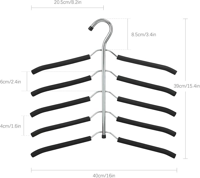 DOIOWN Blouse & Shirt Hangers - Non Slip Space Saving Stainless Steel Closet Organizer (2 Pack)-NeatNest