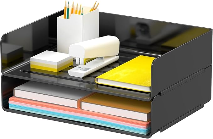 Desk Organizer, Stackable Paper Letter Tray, Desktop File Paper Holder Office Organization School Supplies-NeatNest