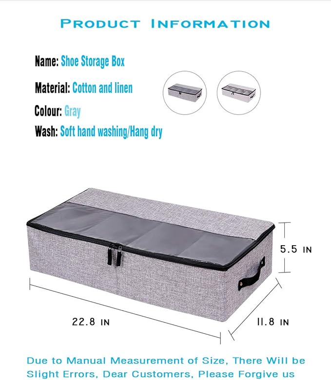 AARAINBOW 2 Packs Foldable Under Bed Clothes Organizer with Lids, Underbed Storage Container with Adjustable Dividers, UnderBed Storage Bins with Handles and Clear Window (Gray+Light Gray)-NeatNest
