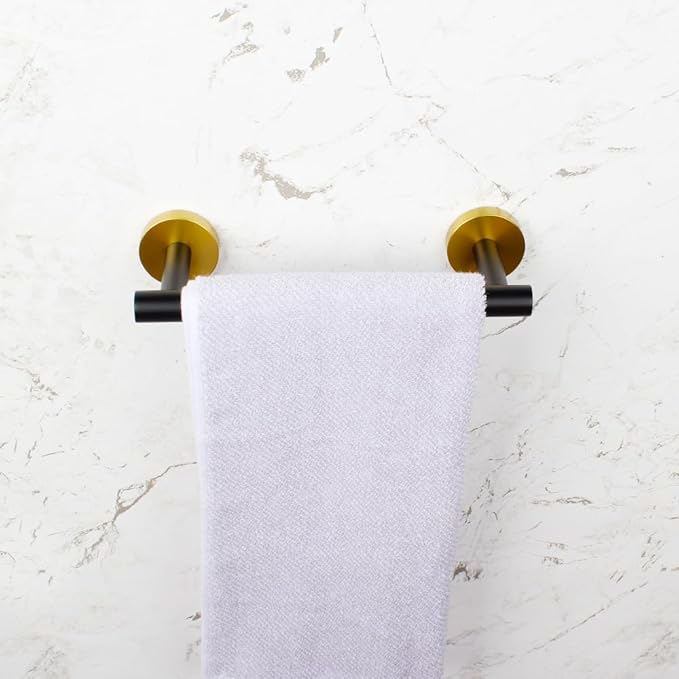 9-Inch Towel Bar SUS 304 Stainless Steel Towel Rack Wall Mounted Towel Rail Towel Rod for Bathroom Modern Style Black & Gold