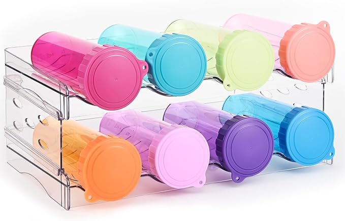 Acrylic Wine Rack for 8 Bottles/Cups - Freestanding Clear Modern Cabinet, Adjustable Shelves Compact Bar Organizer for Office, Kitchen, Dining - Lightweight Shatter-Resistant