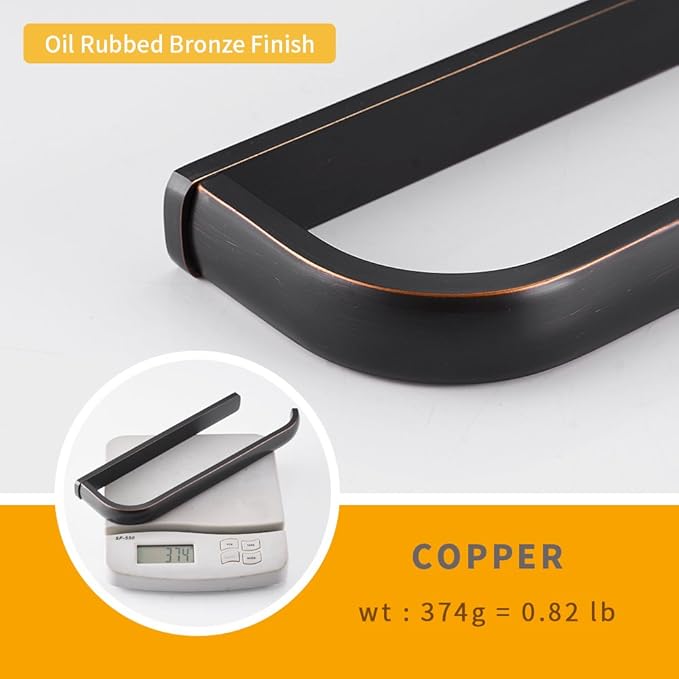 BESy Brass Hand Towel Bar for Bathroom Oil Rubbed Bronze, Rustproof Wall Mounted Towel Rack Hanger Bathroom Hardware Accessories Towel Holder 12 Inch-NeatNest