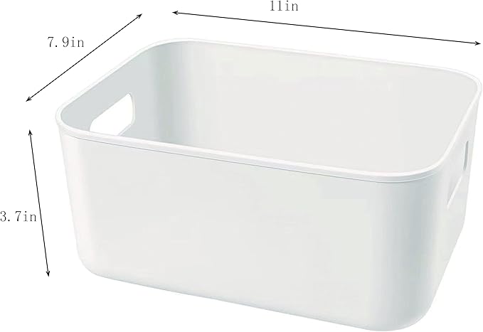 Set Of 3 Plastic Storage Bins,Versatile Kitchen Pantry Organization and Storage,for Plastic Storage Container Under Bed,Under Sink Bathroom Organizer (White, 3 Pack Small)-NeatNest