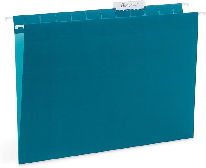 Blue Summit Supplies 25 Jewel Tone Hanging File Folders Letter Size with Tabs, Reinforced Hanging File Folders Jewel Tone, Includes Plastic Tabs and Inserts-NeatNest