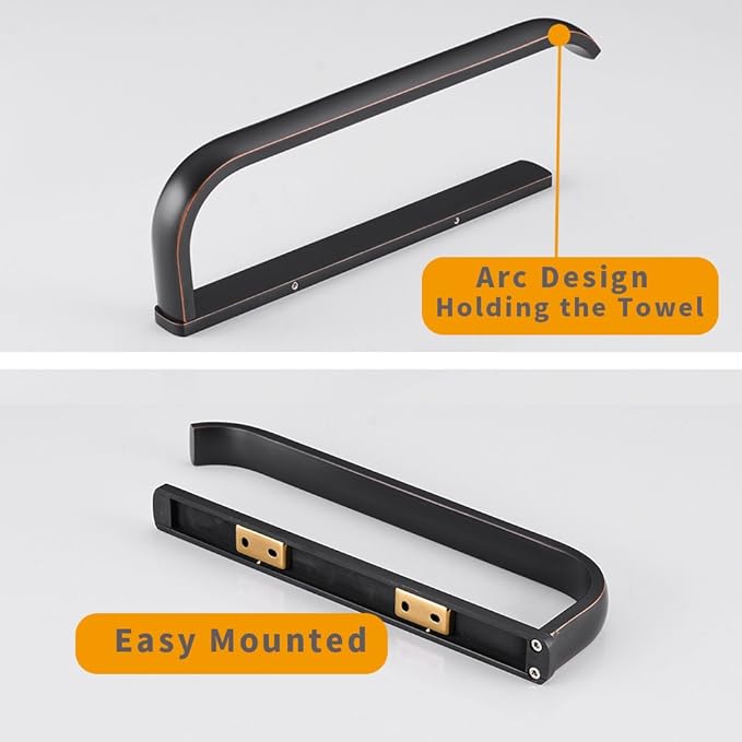 BESy Brass Hand Towel Bar for Bathroom Oil Rubbed Bronze, Rustproof Wall Mounted Towel Rack Hanger Bathroom Hardware Accessories Towel Holder 12 Inch-NeatNest