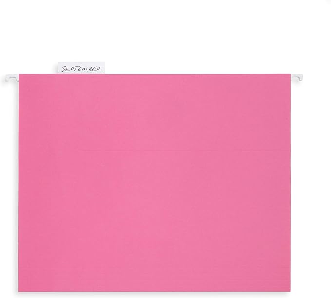 Blue Summit Supplies 25 Pink Hanging File Folders Letter Size, Reinforced Hanging File Folders Pink, Designed for Home and Office Color Coded Organization-NeatNest