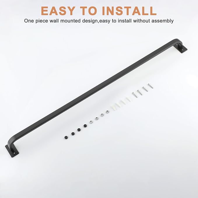Bathroom Towel Bar, 32 inch Towel Racks for Bathroom Wall Mounted, SUS304 Stainless Steel Heavy Duty Towel Holder Bathroom Accessories Modern Home Decor, Matte Black Finished