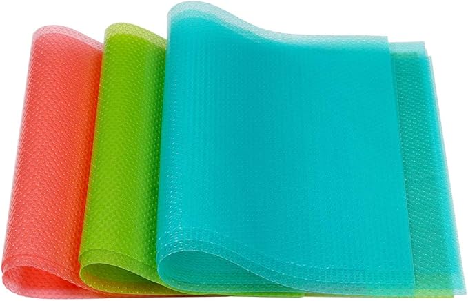 9 Pack Refrigerator Mats,Washable Fridge Mats Liners Easy to Clear Fridge Pads Mat Shelves Drawer Table Mats Refrigerator Liners for Shelves,3Red/3Green/3Blue-NeatNest