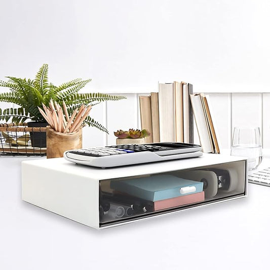Desktop Drawer Organizer - Plastic Drawers for Small Items & Cosmetics - 1 Drawer (White)-NeatNest
