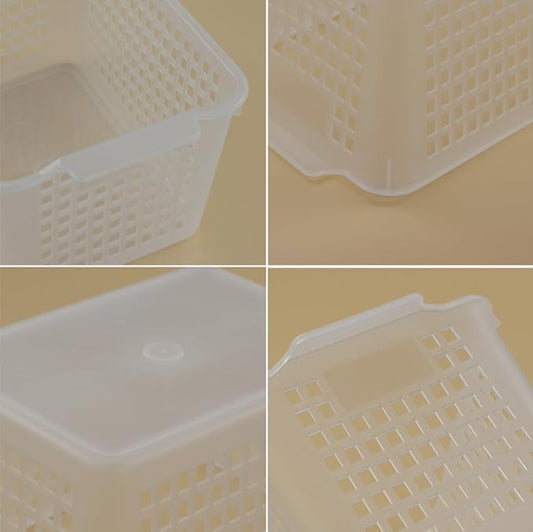 Clear Plastic Storage Bins/Basket Organizer for Home Bathroom Kitchen, 6-Pack-NeatNest