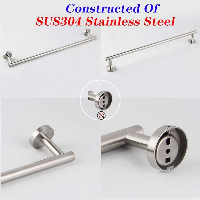 GERZWY Bathroom Towel Bar 30-Inch Stainless Steel Towel Bar Contemporary Style Wall Mount for Bath Kitchen, Brushed Finish AG1101C75-LS