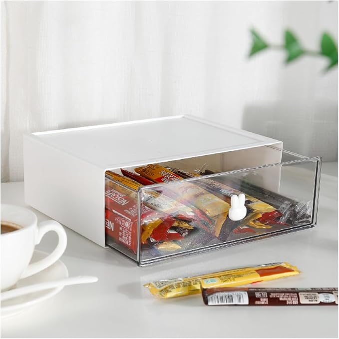 Cupboard Organizers,Kitchen Storage Accessories,Kitchen Storage Box for Tea Bags,Coffee,etc.Storage Rack for Kitchen/Bathroom/Dressing/Office,etc.(white-1drs)-NeatNest