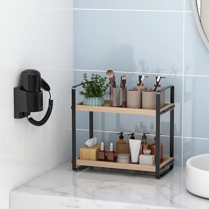 Bathroom Counter Organizer,Bathroom Countertop Organizer,Counter Shelf,Countertop Storage,Organization and Storage,Makeup Shelf,Sink Caddy(Burlywood 2 Tier)-NeatNest