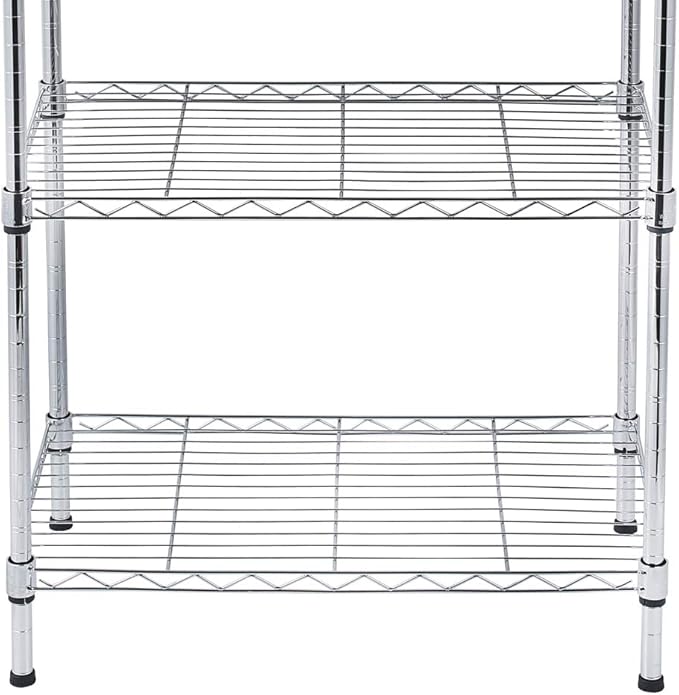 5 Tier Adjustable Storage Shelf Metal Storage Rack Wire Shelving Unit Storage Shelves Metal for Pantry Closet Kitchen Laundry (Silver14)