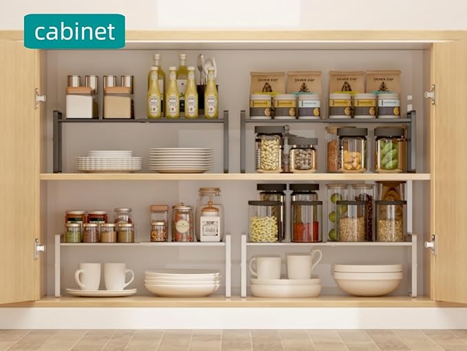 Expandable Cabinet Shelf Organizer Riser for Kitchen Pantry Cupboard Under Sink Countertop,kitchen cabinet shelf-NeatNest