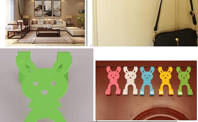eywlwaar Cute Over The Door Hooks Sturdy Metal Single Hooks for Hanging Coats,Towels,Clothes and More 5 Pack