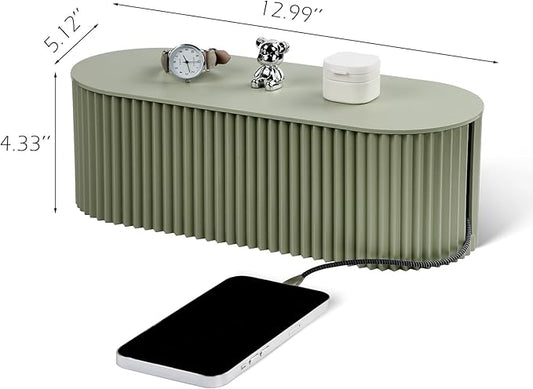 Cable Management Box Large Cable Organizer Box for Power Strips, Surge Protectors, Chargers, Adapters, TV Computer Wires Cable Hider Organizer Box with Cable Ties,Wire Ties - Green-NeatNest