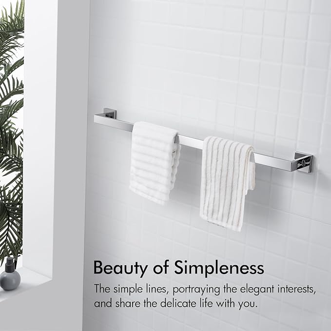 BANOLUX Towel Rack, 36-Inch Single Towel Bars for Bathroom, Towel Racks for Bathroom Wall Mounted SUS304 Stainless Steel Hand Towel Holder Organize Heavy Duty, Chrome Towel Bar