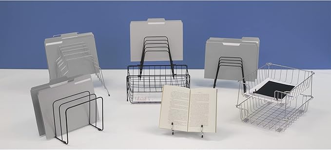Fellowes Step File Junior Wire Organizer Rack (72613) and Workstation File Organizer (68112)