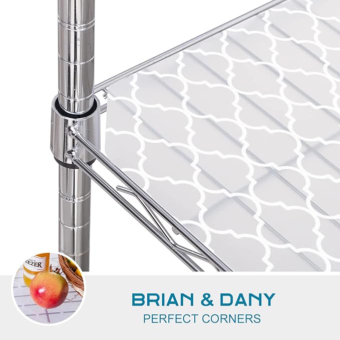 BRIAN & DANY Wire Shelf Liner 14" X 30", Heavy Duty Shelf Liners for Wire Shelving, Waterproof Protector Mats, Set of 4, Quatrefoil Grey-NeatNest